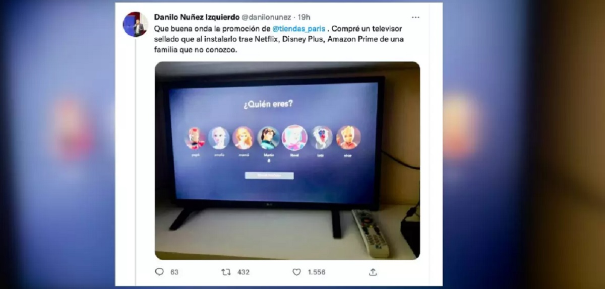 Compró televisor sellado y venía con Netflix de familia que no conocía