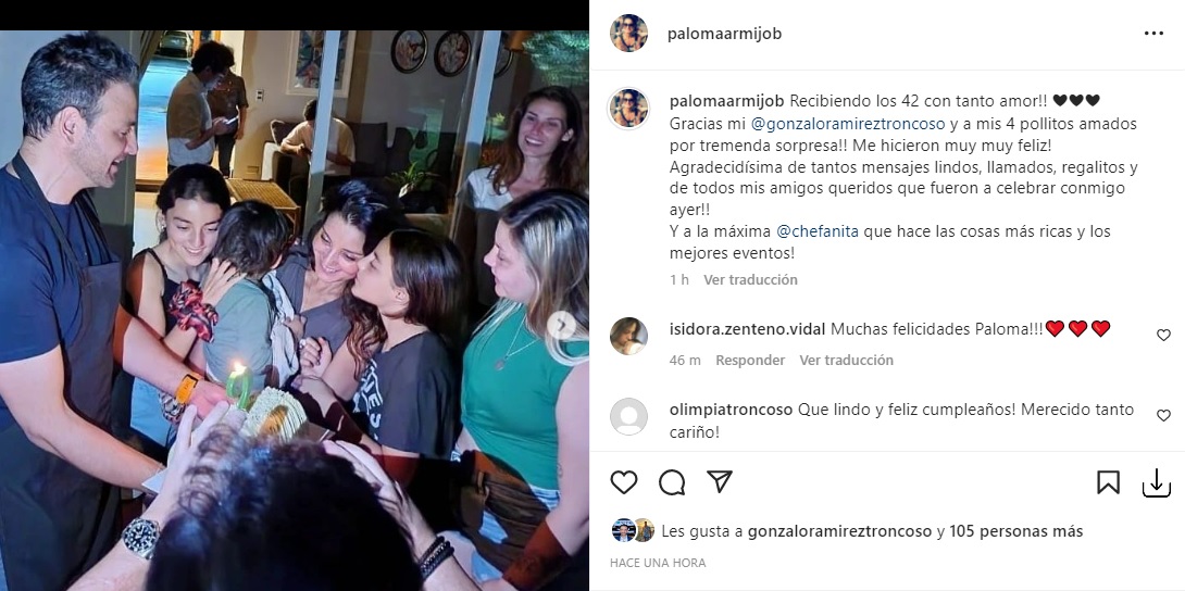Cumpleaños Paloma Armijo, esposa de Gonzalo Ramírez