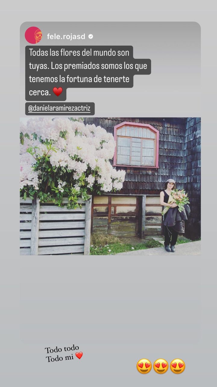 Felipe Rojas dedicó romántico mensaje a Daniela Ramírez.