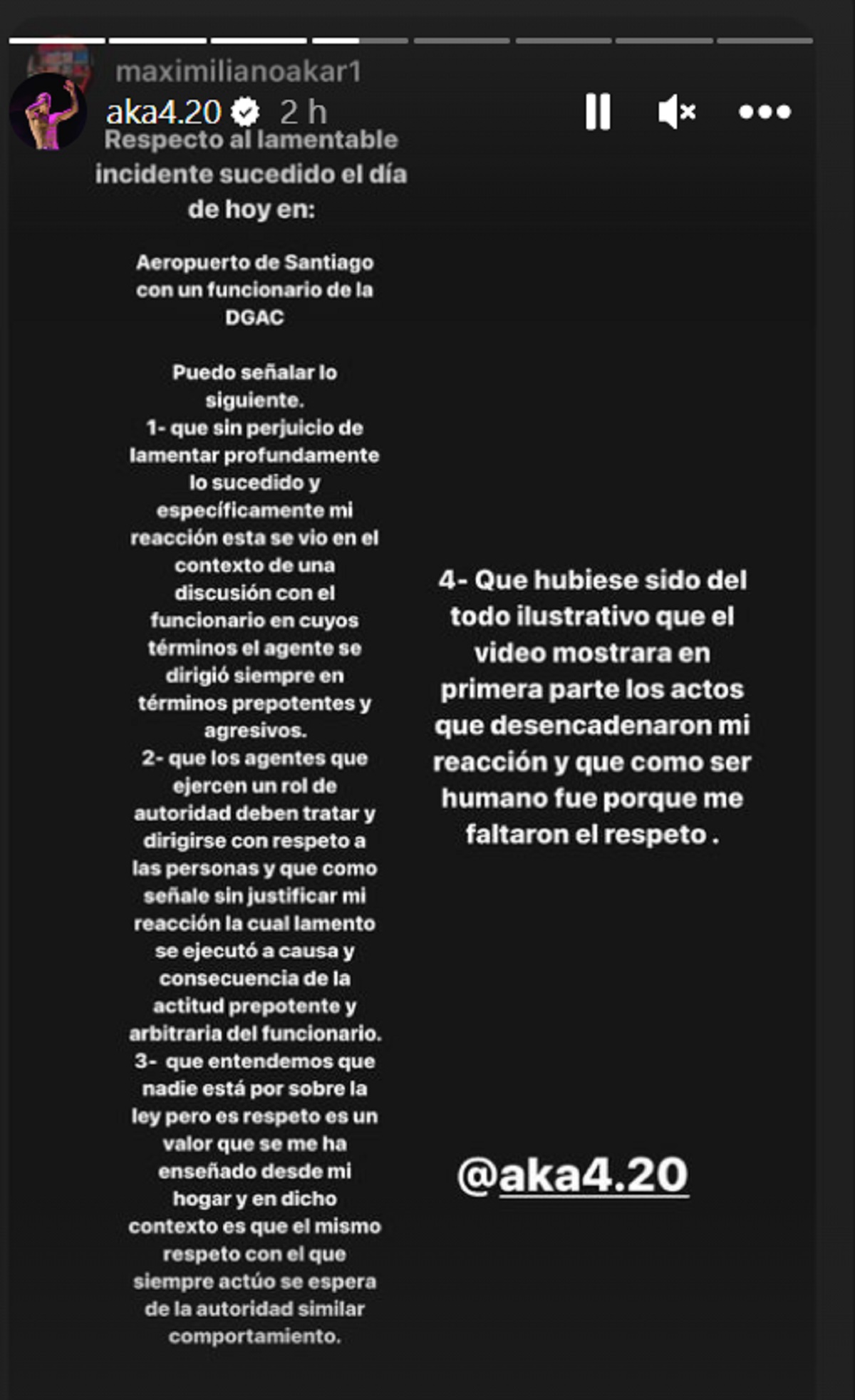 Declaración de Aka.420 tras agresión