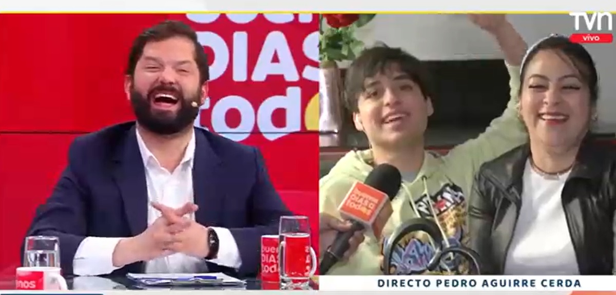 Joseph Rivas sacó risas a Gabriel Boric con 'piropo' en matinal de TVN: 