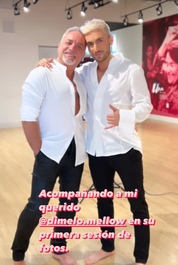 Luis Jara acompaña a su hijo en primera sesión de fotos