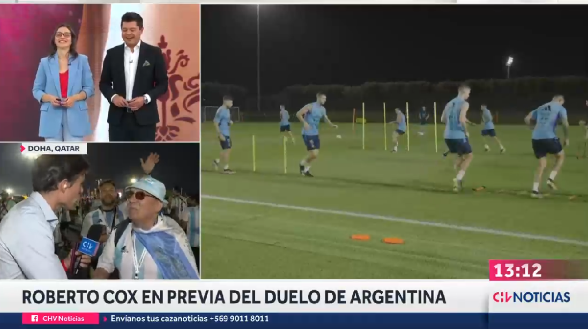 "Que se pudra todo": hincha argentino sacó risas con mensaje en despacho de Roberto Cox desde Qatar
