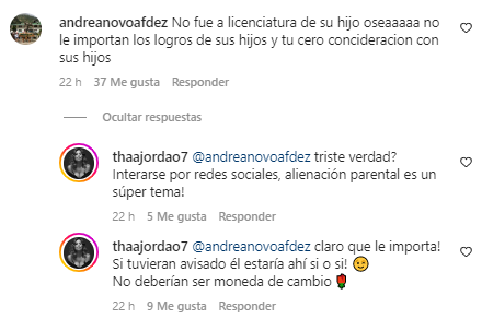 Thais Jordão defendió a Iván Núñez y explicó por qué no asistió a la graduación de su hijo.