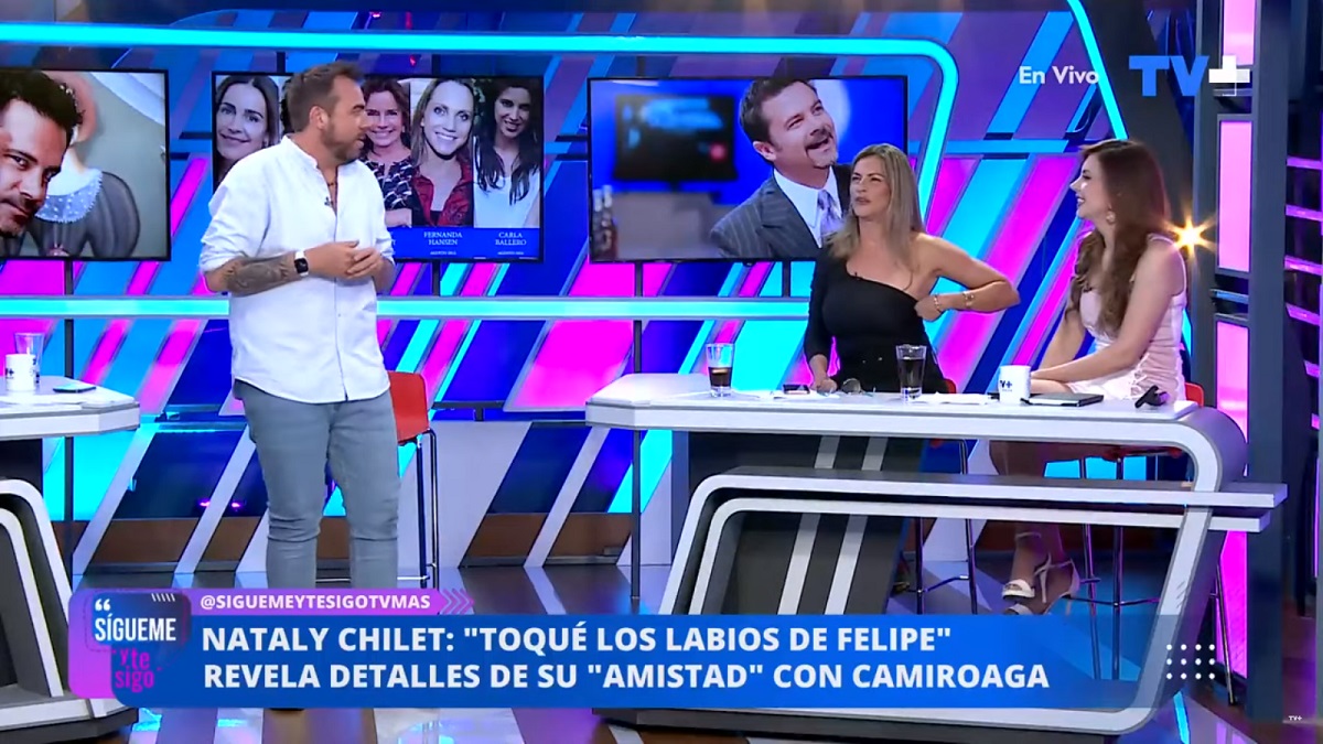 Nataly Chilet beso Felipe Camiroaga