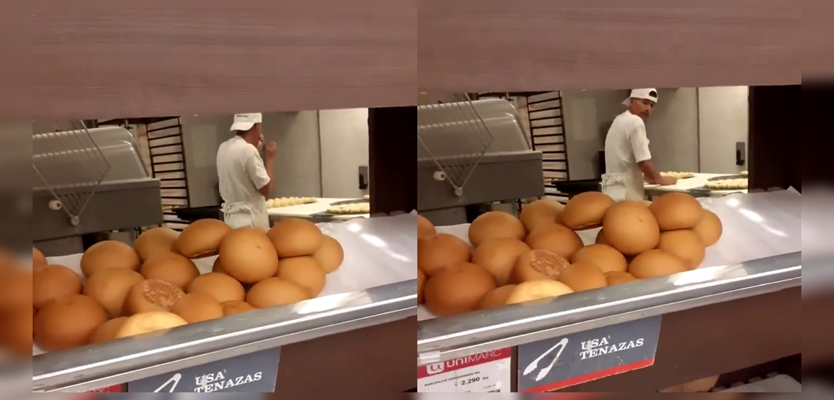 Supermercado se refirió a desagradable caso de panadero sorprendido lamiendo pan en Antofagasta