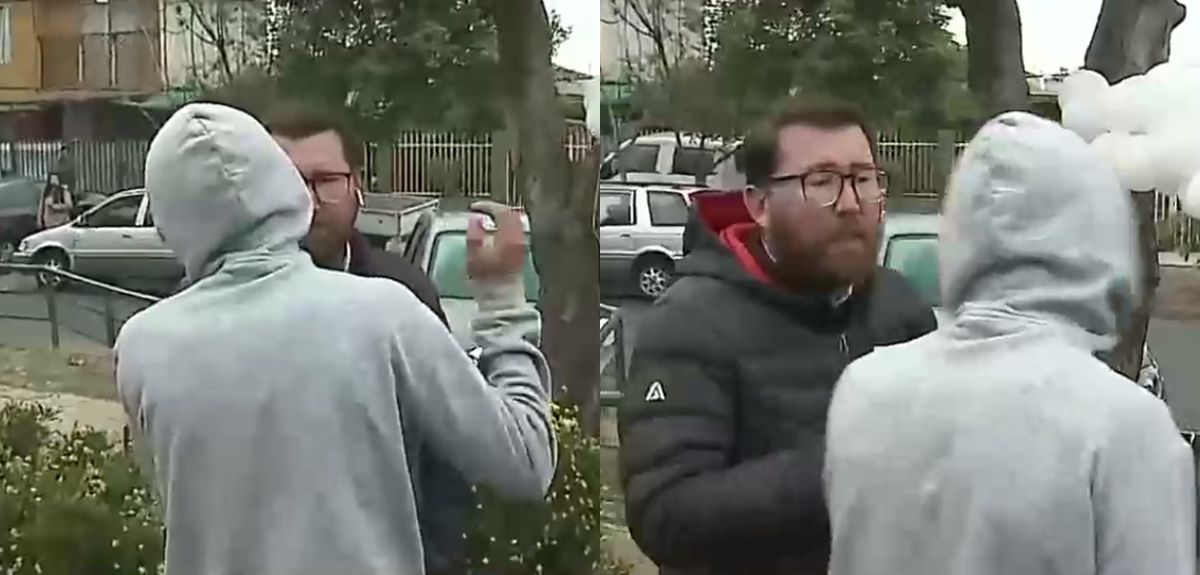 Periodista de CHV fue increpado por amigo de víctima de balacera en La Florida: 