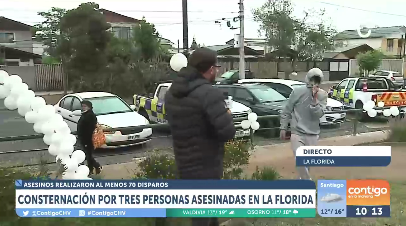 Periodista de CHV fue increpado por amigo de víctima de balacera en La Florida: "Hablen la verdad"