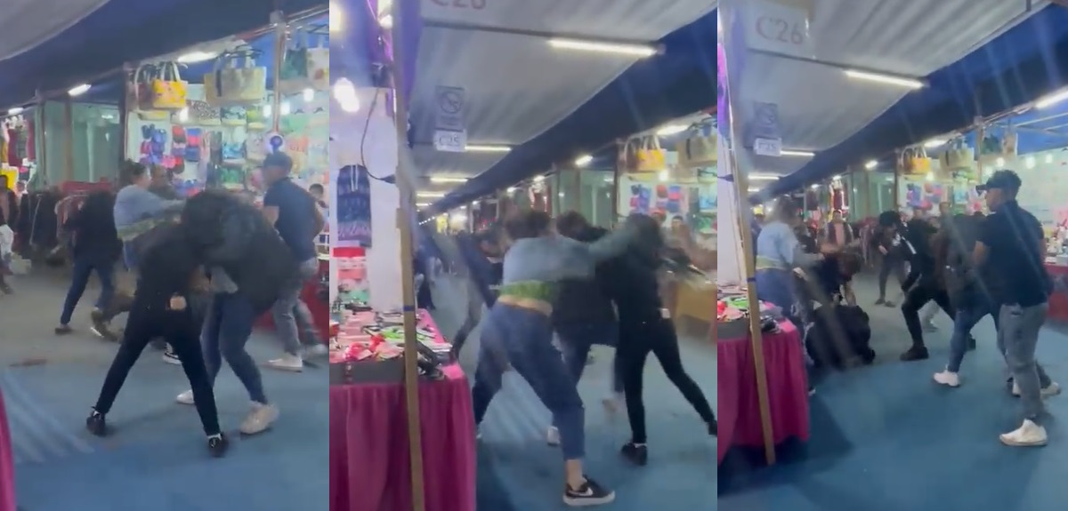 Riña en Feria Navideña