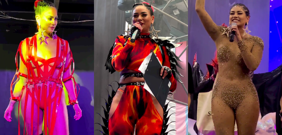 Camila Recabarren sorprendió con llamativos looks en animación de evento transformista en La Serena