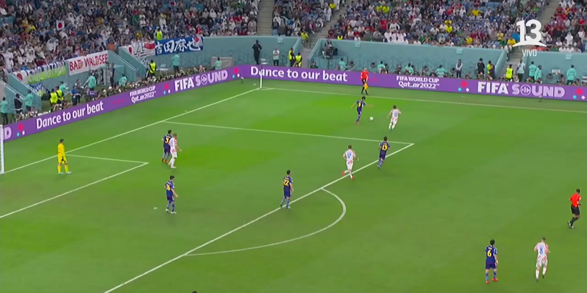 Televidentes se percataron de singular error en Canal 13 durante el duelo entre Japón y Croacia