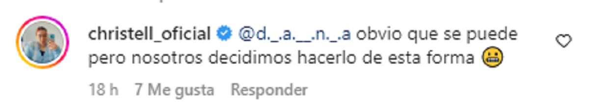 Christell Rodríguez contestó a seguidora que la criticó por su despedida de sotera junto a su pareja