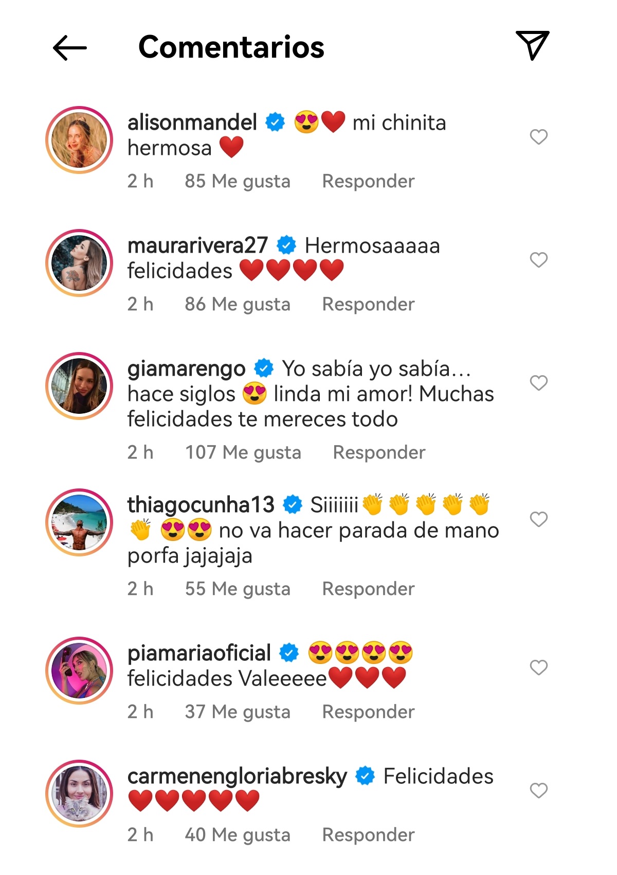 comentarios embarazo Vale Roth