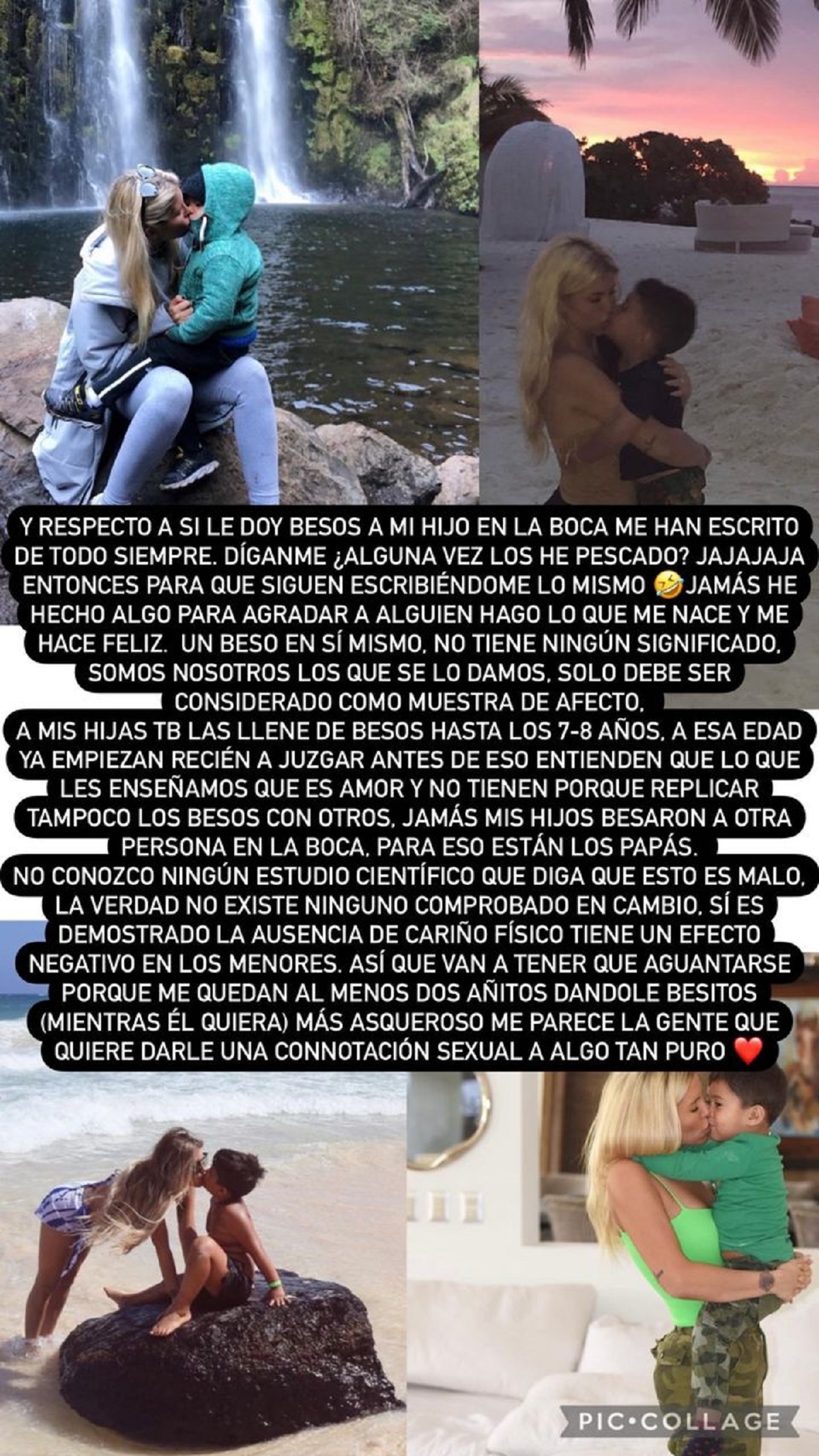 Coté López se defendió de críticas por darle besos en la boca a su hijo: "