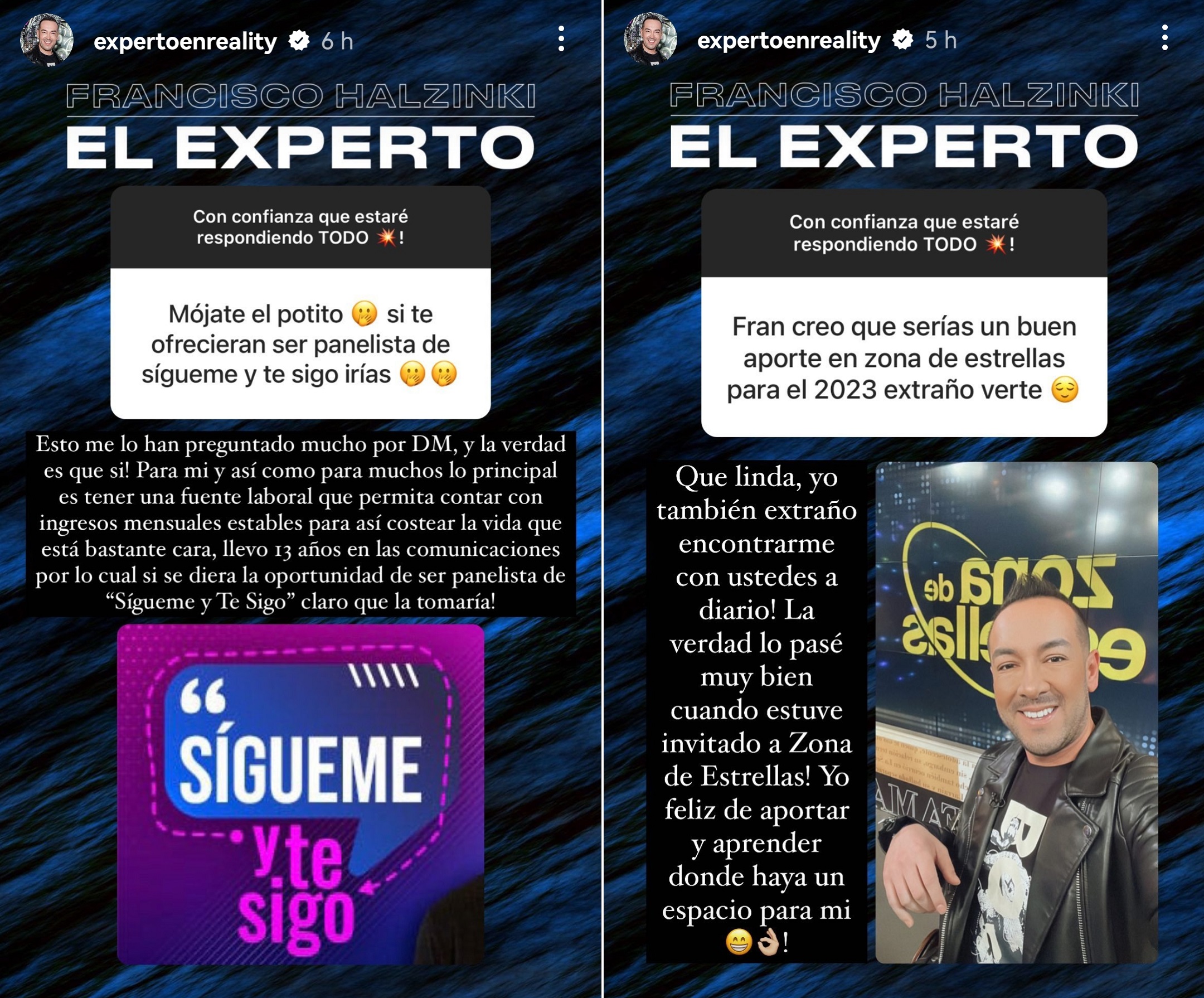 Francisco Halzinki ex Me Late Sígueme y te sigo