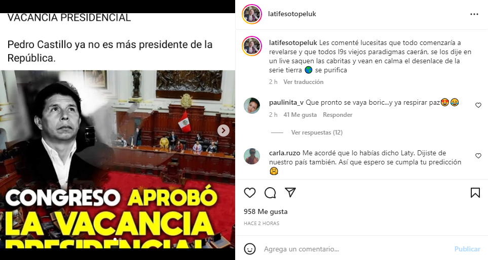 Latife Soto recordó llamativa predicción sobre crisis en Perú y Dina Boluarte: "Hablo de una mujer"