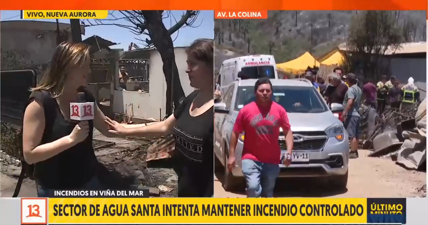 Mónica Pérez conmovida mujer damnificada Viña