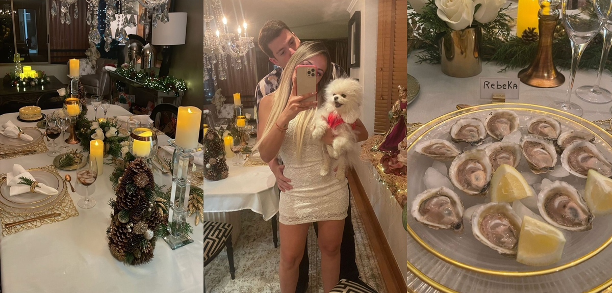 Raquel Argandoña sacó aplausos con elegante look de Nochebuena y decoración de su mesa