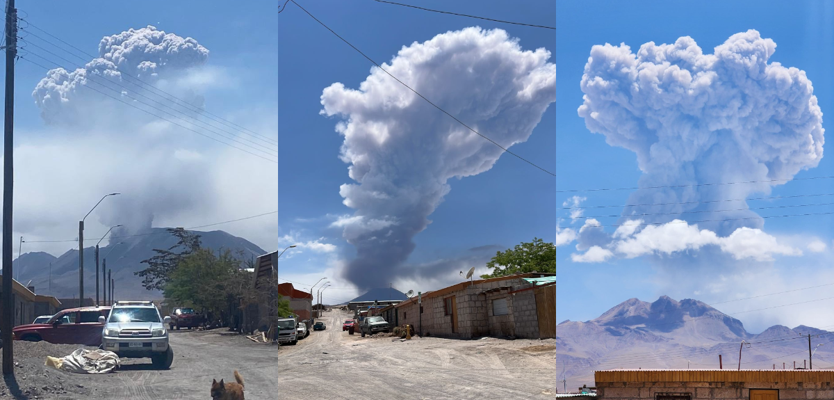 Los registros que deja el pulso eruptivo del Volcán Láscar en la región de Antofagasta