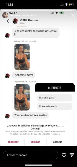 Adriana Barrientos amenaza