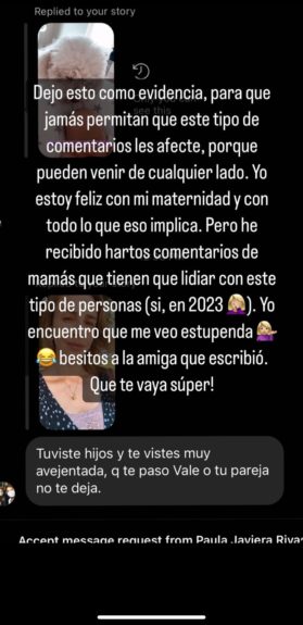 Vale Ortega y comentario por maternidad