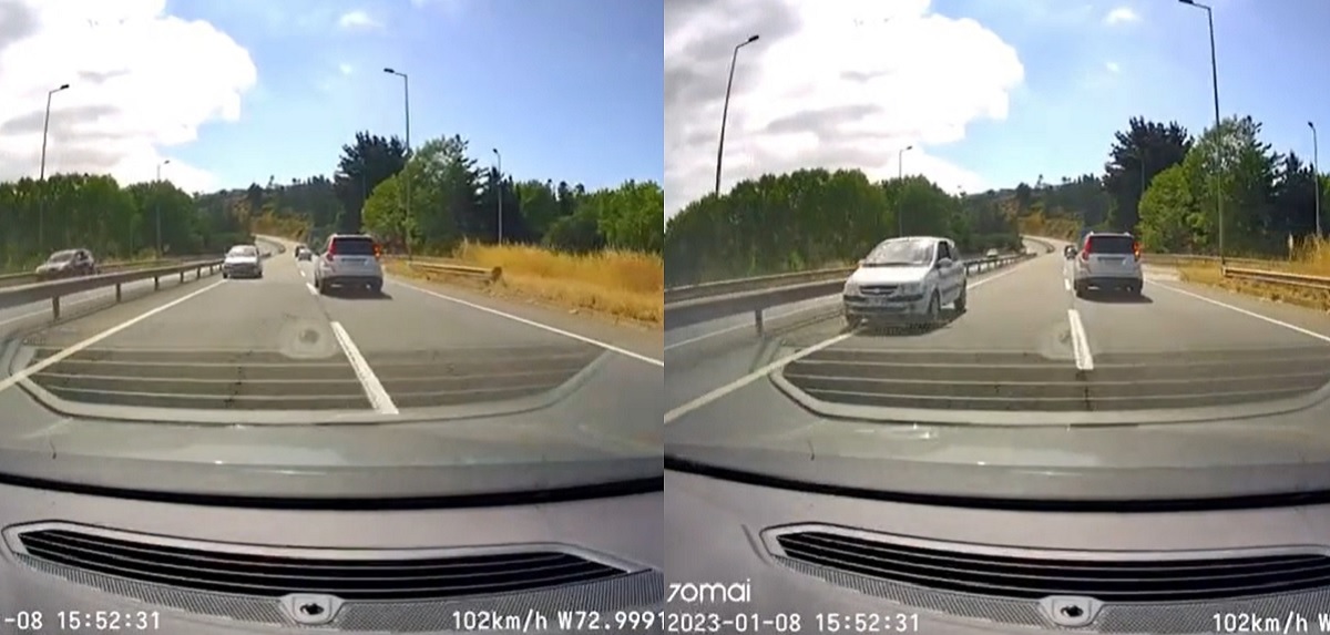 Conductor evitó colisión con auto que iba contra el tránsito: maniobró en cosa de 