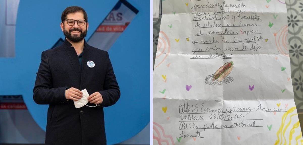 Gabriel Boric recibió carta de una niña con curiosa y tierna propuesta para honrar al completo