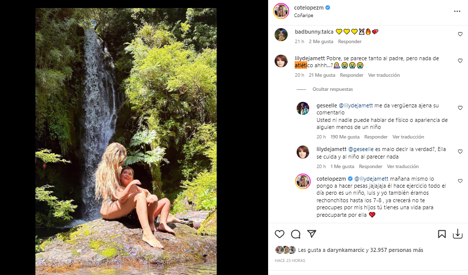 Coté López alzó la voz ante desubicado comentario de seguidora sobre su hijo menor: "Es un niño"