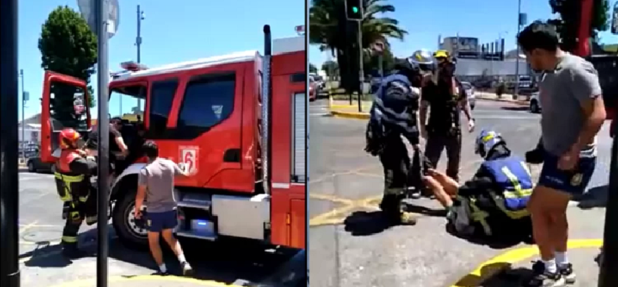 Graban agresión a bomberos de Concepción mientras trabajan en un accidente de tránsito