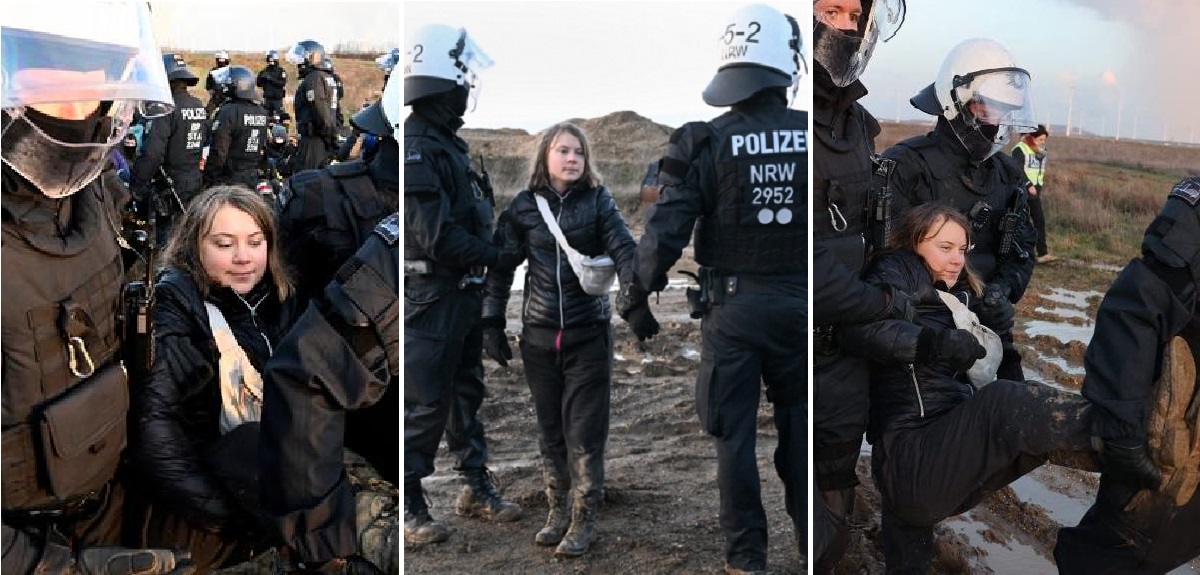 Greta Thunberg enfrentó a la policía alemana y terminó desalojada junto a otros manifestantes