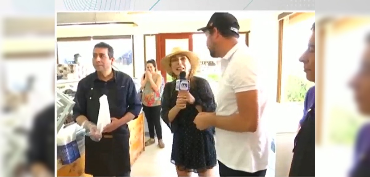 Karen Doggenweiler se encontró con conocido periodista en despacho desde Frutillar: 