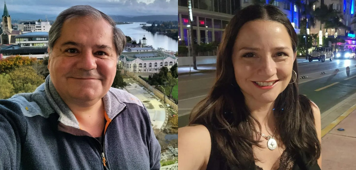 Así lucían hace 20 años Mauricio Bustamante y Andrea Aristegui en TVN: 