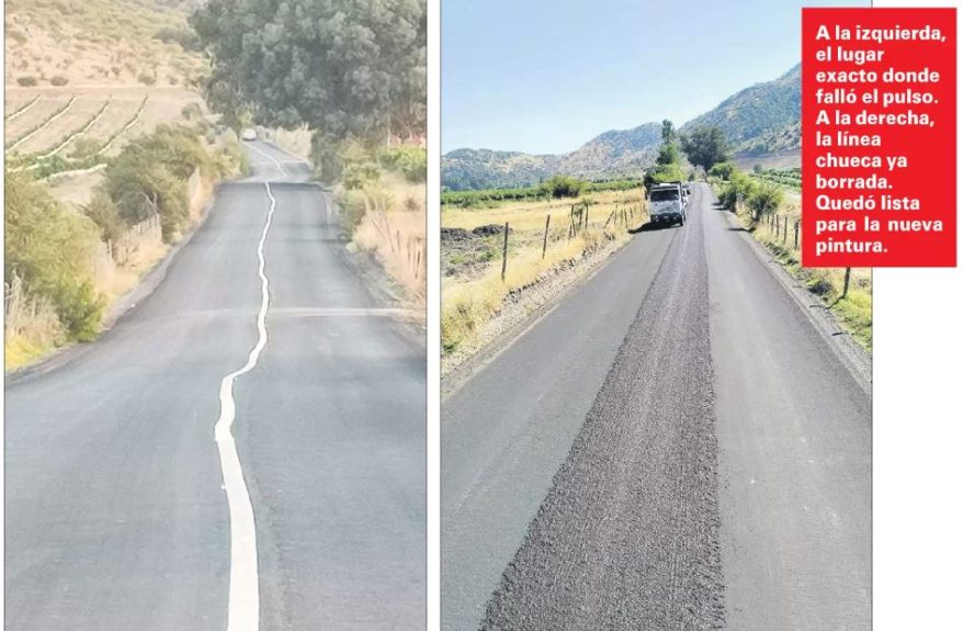 Línea continua quedó chueca