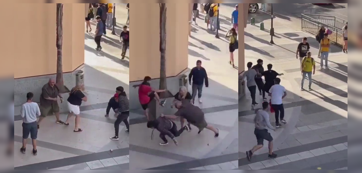 Registran violento asalto a adultos mayores en Viña del Mar protagonizado por turba de adolescentes