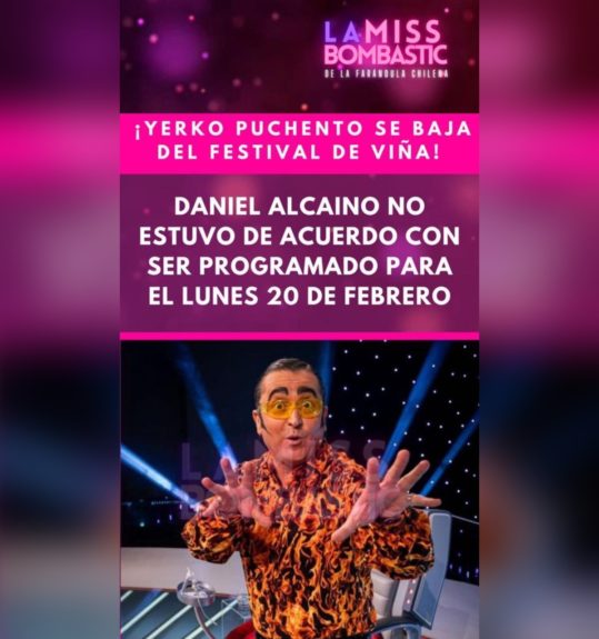 Yerko Puchento se baja del Festival de Viña del Mar