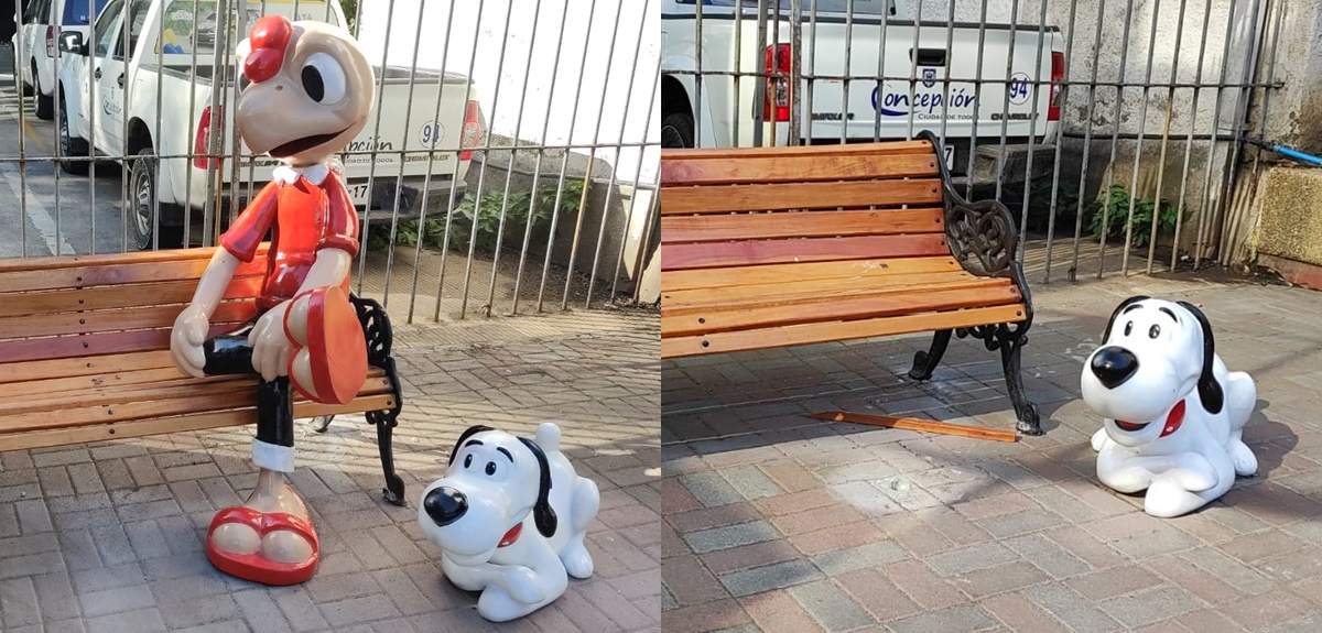 Roban figura de Condorito en Concepción a casi dos semanas de ser inaugurada