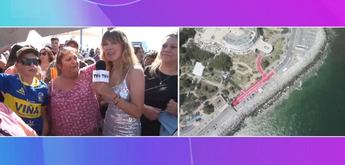 Carla Jara debutó como notera en 'Sígueme y te sigo': le tocó presenciar protestas por gala de Viña