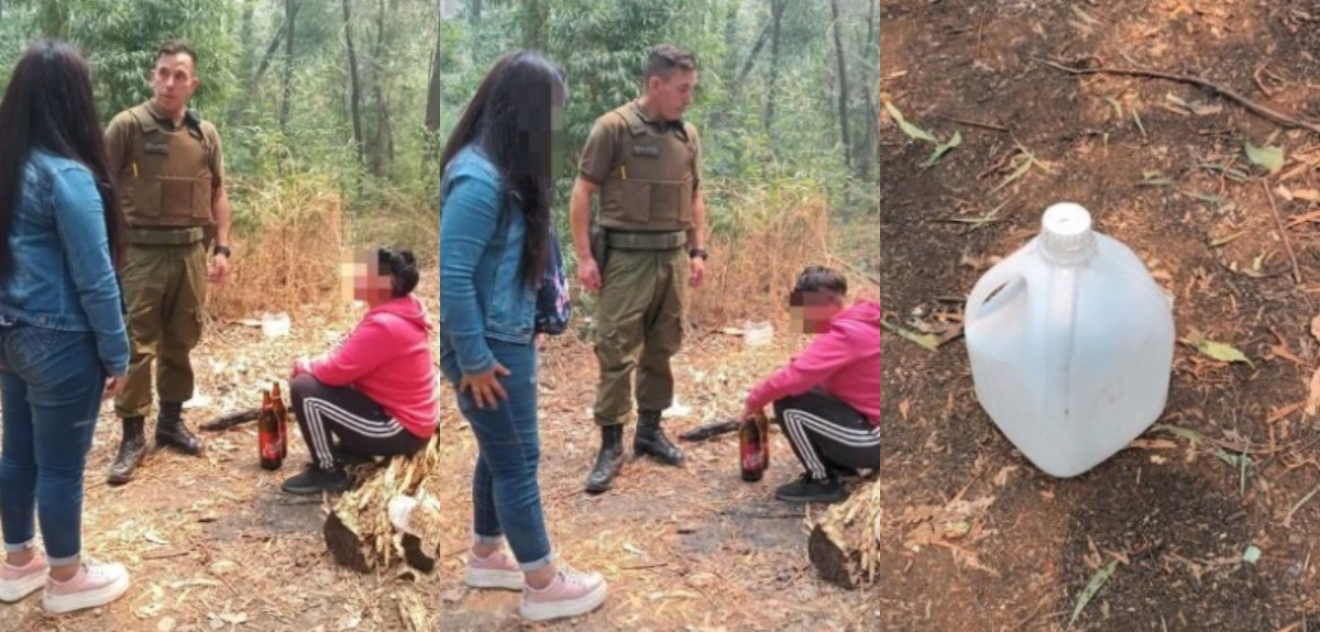 Detienen a tres personas que portaban líquido combustible en cerro de Los Ángeles