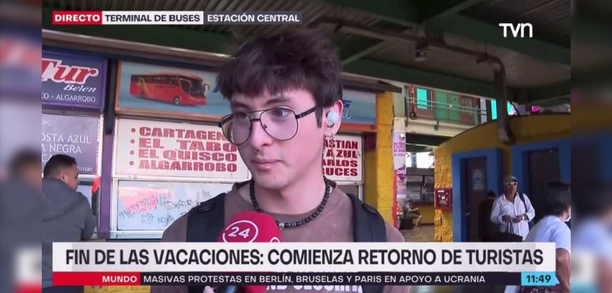 La inesperada respuesta de joven que fue entrevistado en '24 Horas': contó sincera razón de su viaje