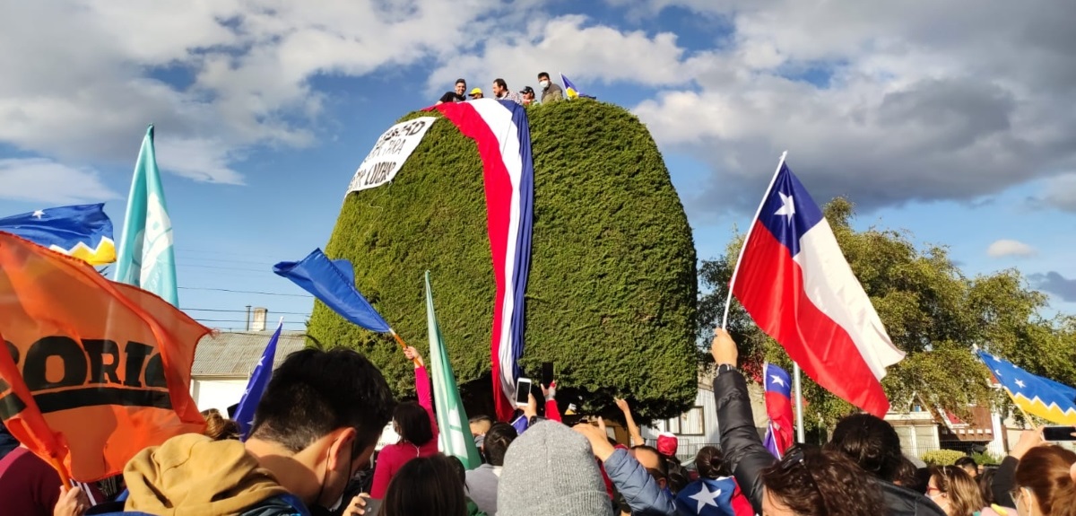 Desconocidos intentaron quemar popular árbol de la campaña de Gabriel Boric en Punta Arenas