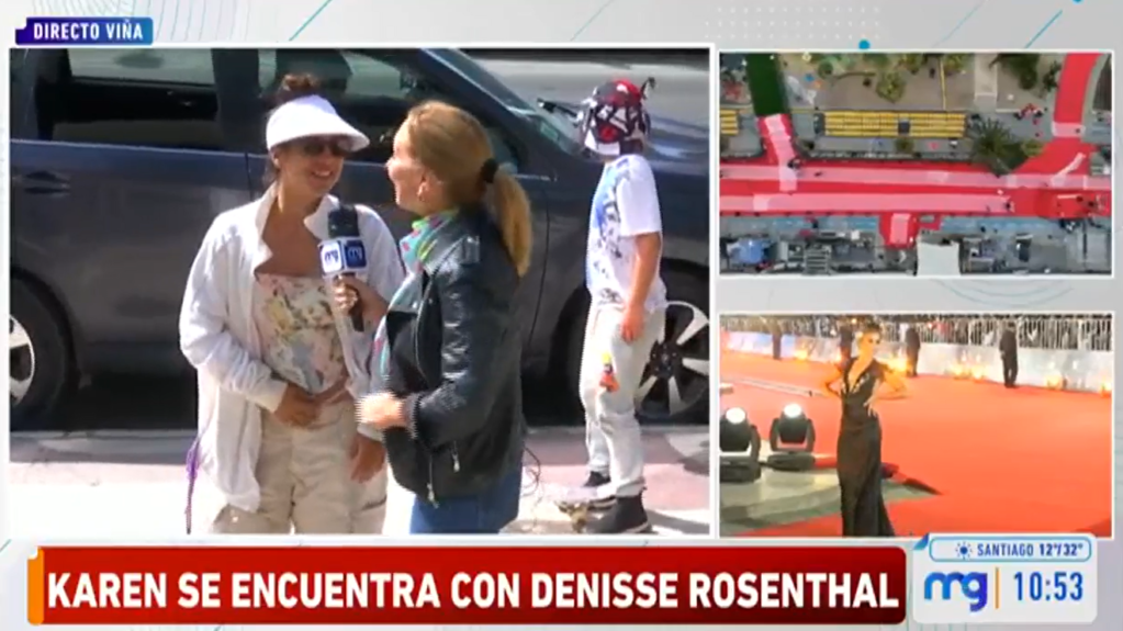 Karen Doggenweiler tuvo inesperado encuentro con cantante nacional en Viña.