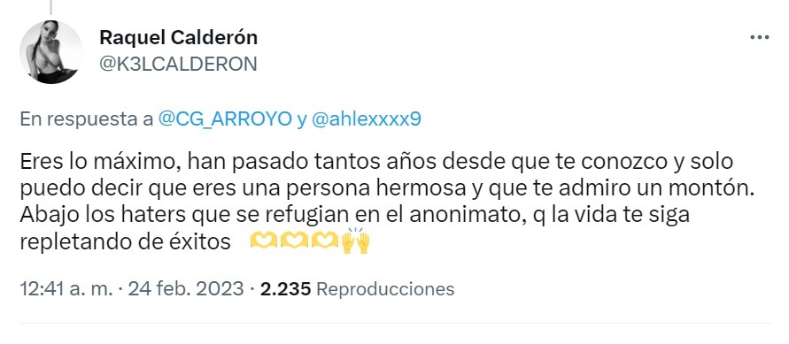 Apoyo de Kel Calderón a Carmen Gloria Arroyo