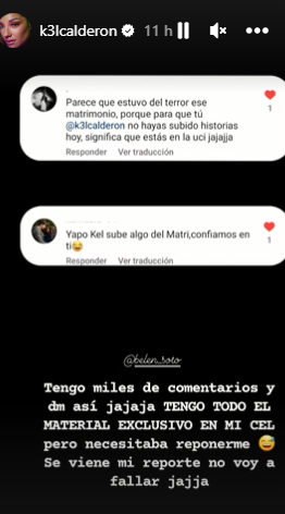 Kel Calderón mostró detalles matrimonio Belén Soto