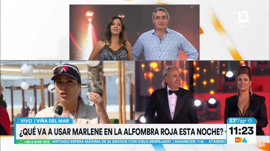 Marlen Olivari capa gala del festival de Viña Noche cero