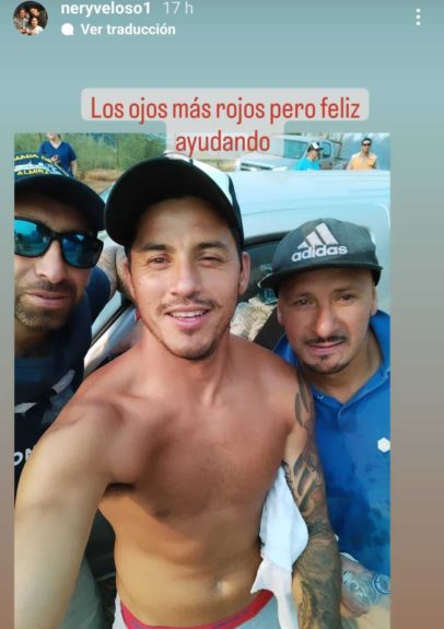 Nery Veloso ayudando incendios Quillón