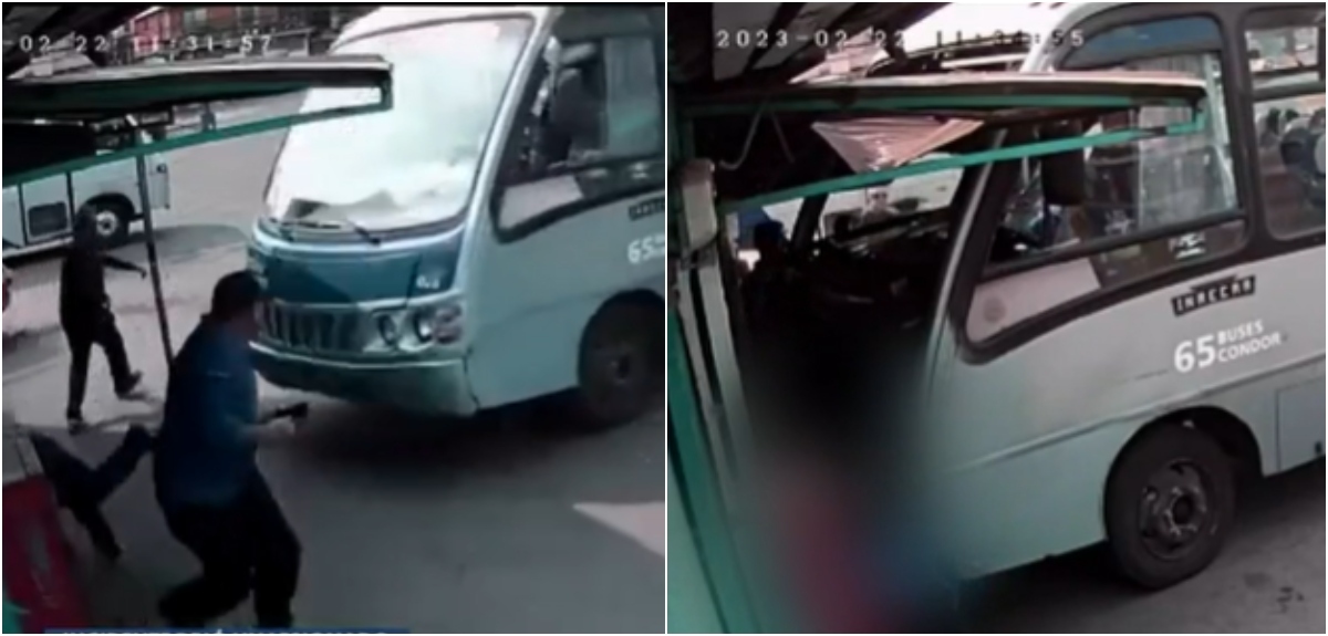 Captan momento en que niño atropella a persona tras accionar accidentalmente una micro en Concepción