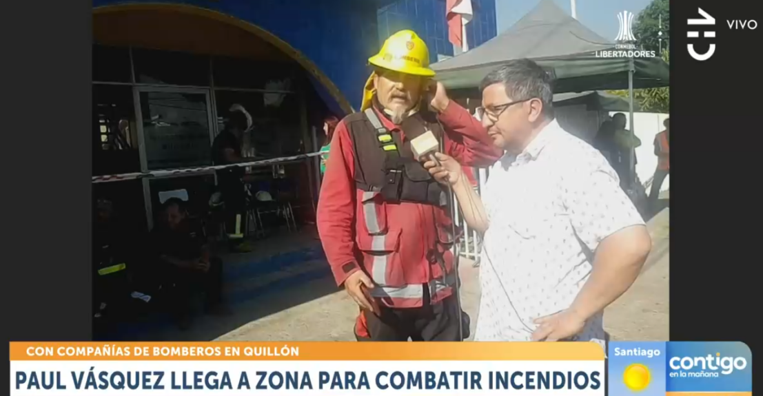 Paul Vásquez está en Quillón combatiendo incendios: "Hay voluntarios que están muy agotados"