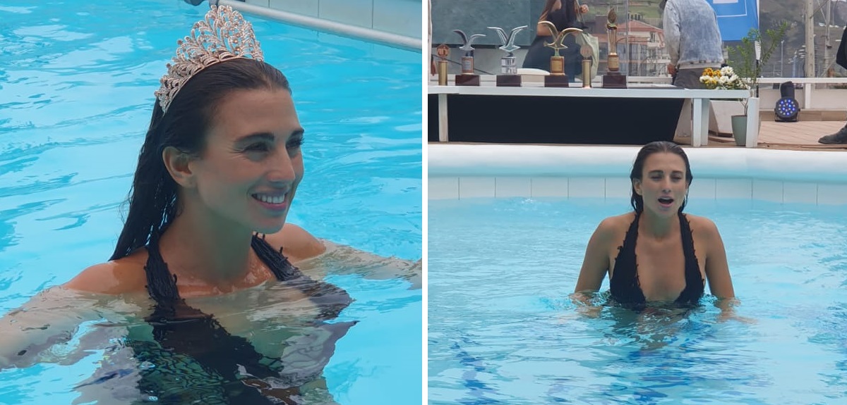 El detalle 'sustentable' en el traje de baño que usó Tita Ureta para su piscinazo como Embajadora