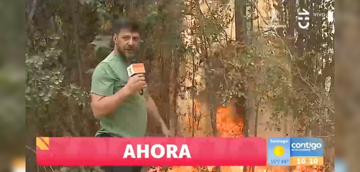 Rafael Cavada estuvo en foco de incendio y mostró velocidad del fuego: 