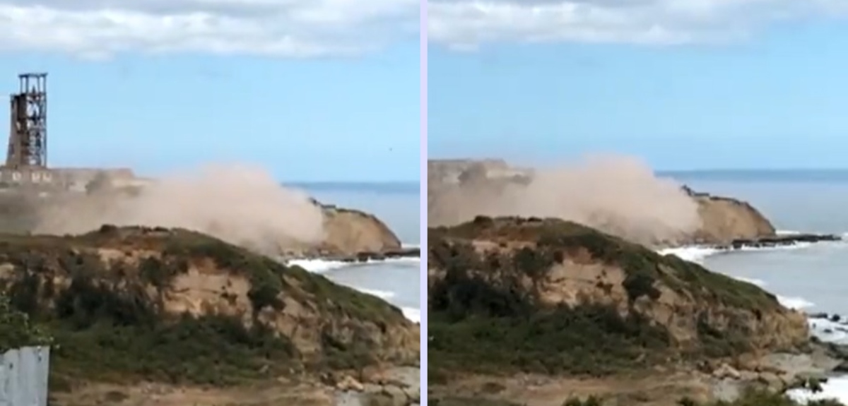 Registro mostró derrumbe en las costas de Lota tras temblor: 